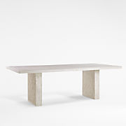 Point Dune 93" Oval Wood and Travertine Dining Table by Brigette Romanek