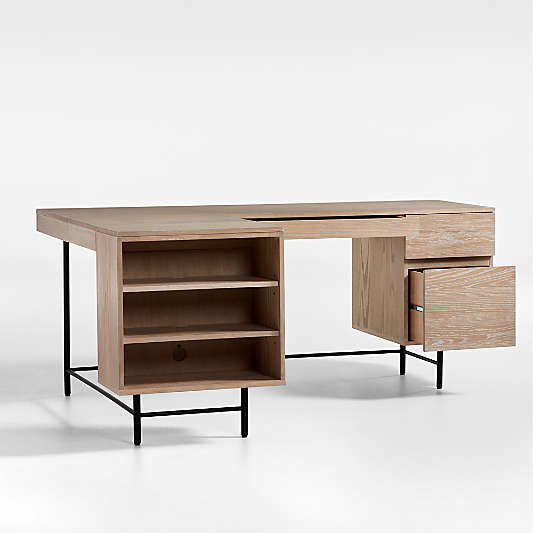 Dunn Oak L-Shaped Desk