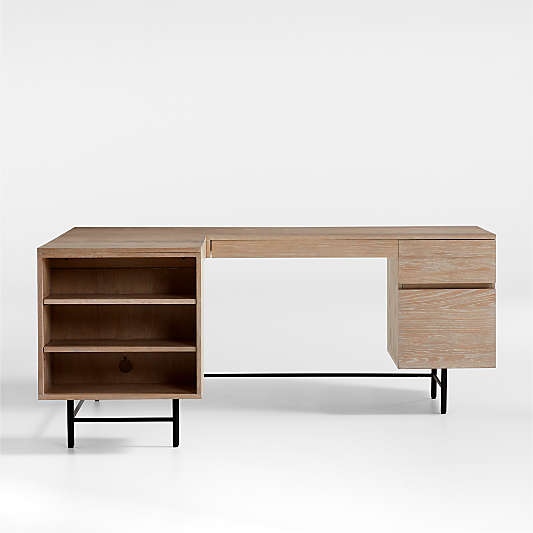 Dunn Oak L-Shaped Desk