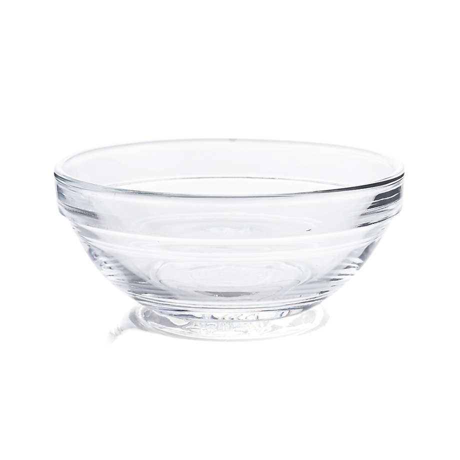 Crate&Barrel Tomos Glass Bowl with Wood Lid