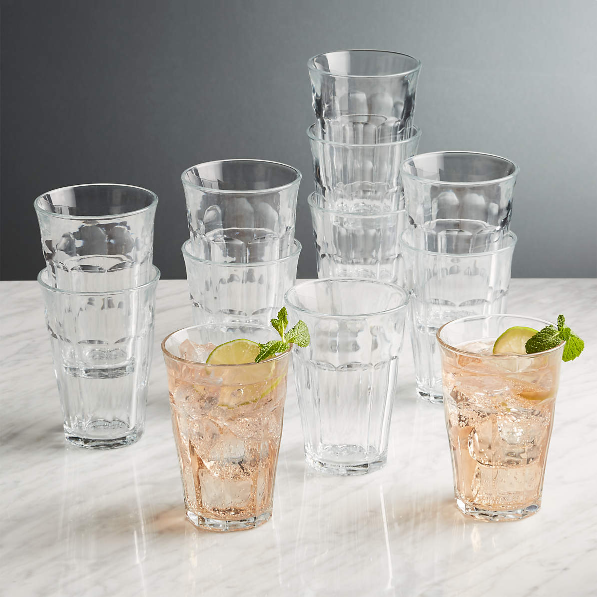 New Clear Tumbler Set of 6 Free Shipping Duralex Picardie 12 oz 