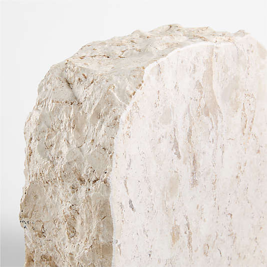 Durres Travertine Bookends, Set of 2