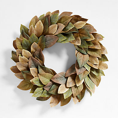 View Large Faux Magnolia Wreath details