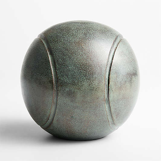 Down the Line Verdigris Metal Tennis Ball Sculpture by Venus Williams