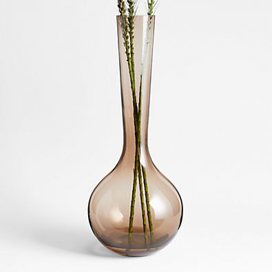 View Dyon Brown Glass Floor Vase 24" details