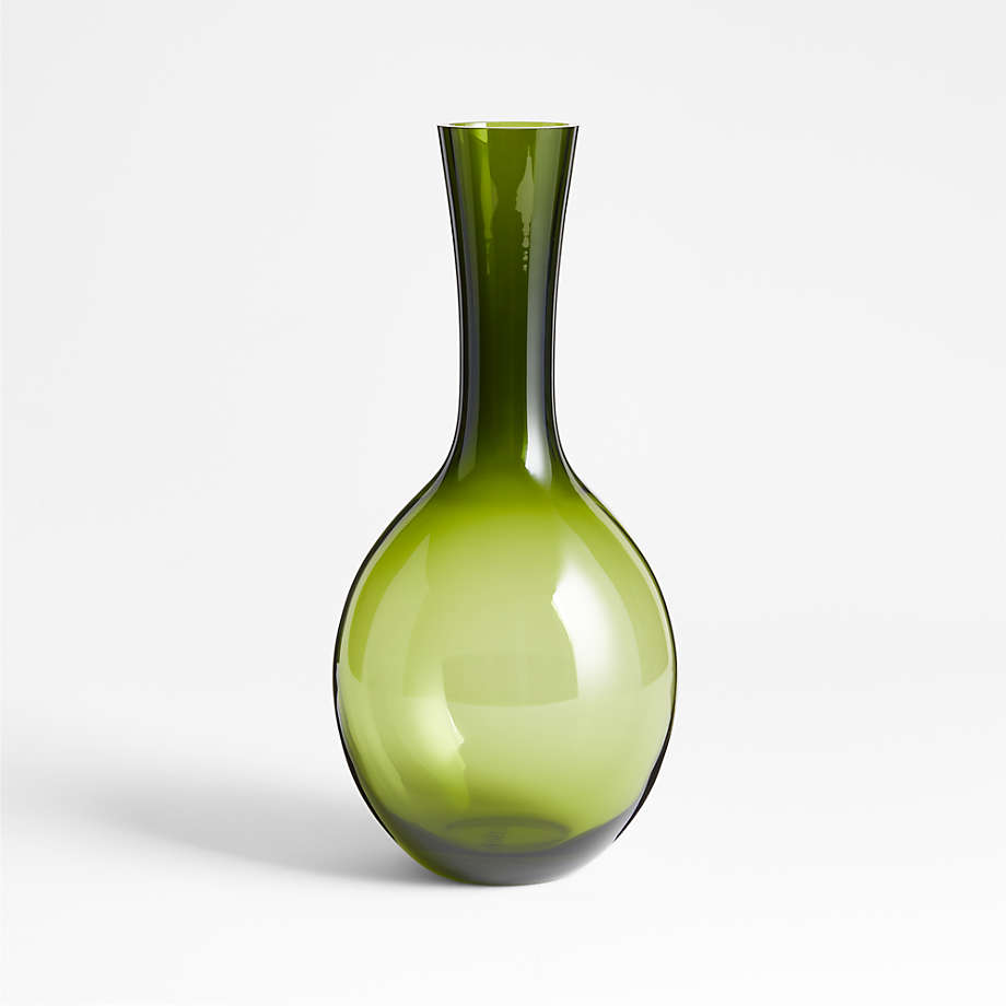 Dyon Small Olive Green Glass Vase 12 + Reviews