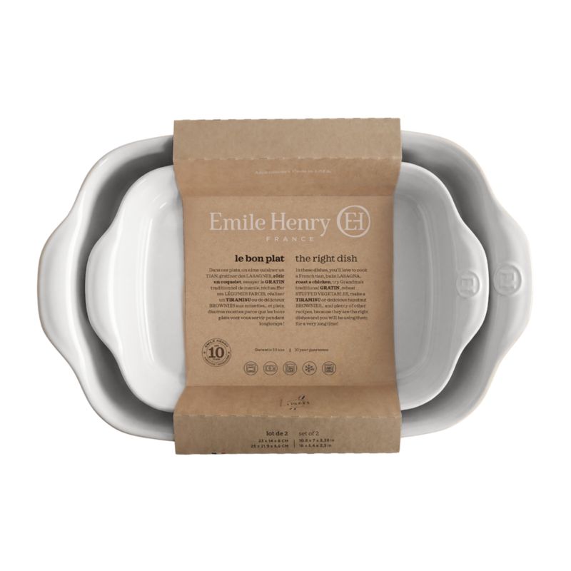 Emile Henry Flour Ceramic Rectangular Bakers, Set of 2 - image 2 of 4