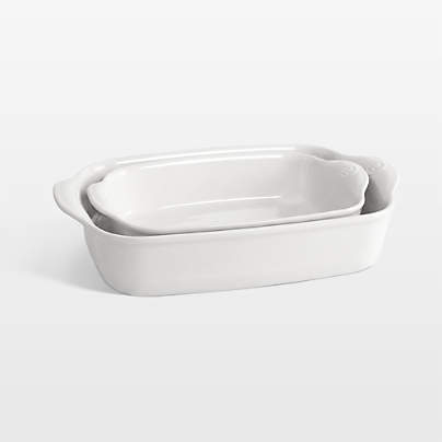Emile Henry Flour Ceramic Rectangular Bakers, Set of 2