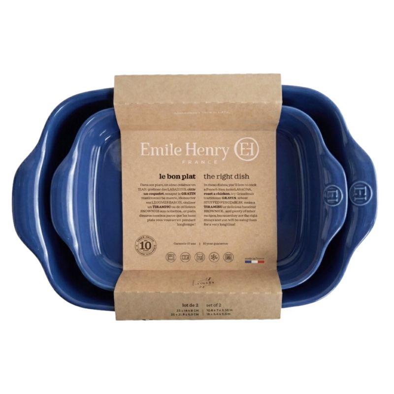 Emile Henry Twilight Ceramic Rectangular Bakers, Set of 2 - image 3 of 4