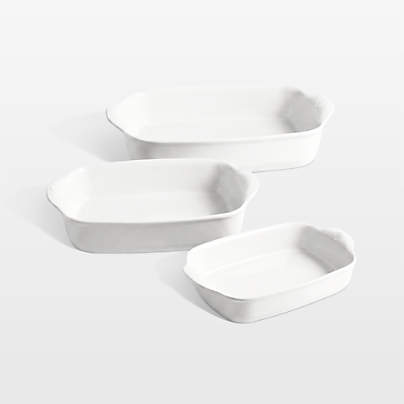 Emile Henry Flour Ceramic Rectangular Bakers, Set of 3