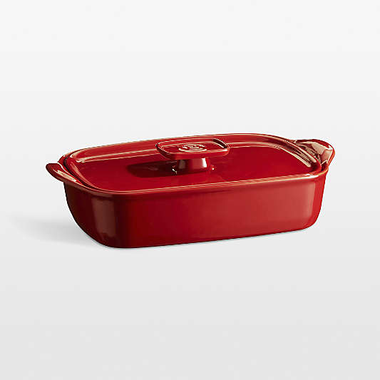 Emile Henry Covered Rectangular Baker in Red