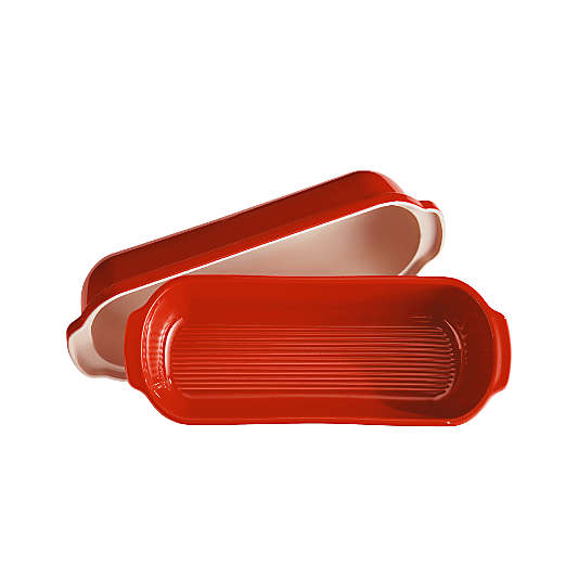 Emile Henry Red Long Loaf Pullman Bread Baker