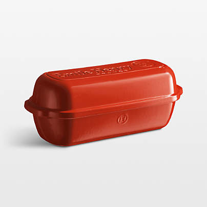 Emile Henry Red Long Loaf Pullman Bread Baker