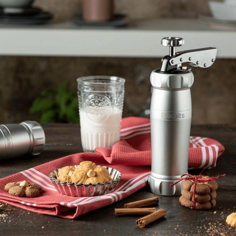 Emile Henry Marcato Silver Cookie Press - image 1 of 3