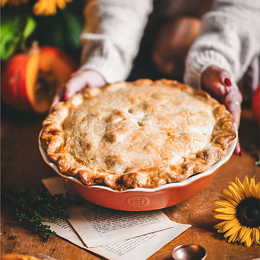 Emile Henry Pumpkin Orange Ceramic Pie Dish