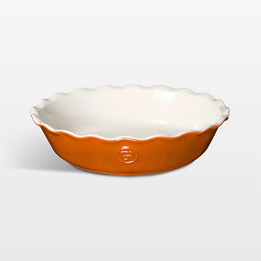 Emile Henry Pumpkin Orange Ceramic Pie Dish