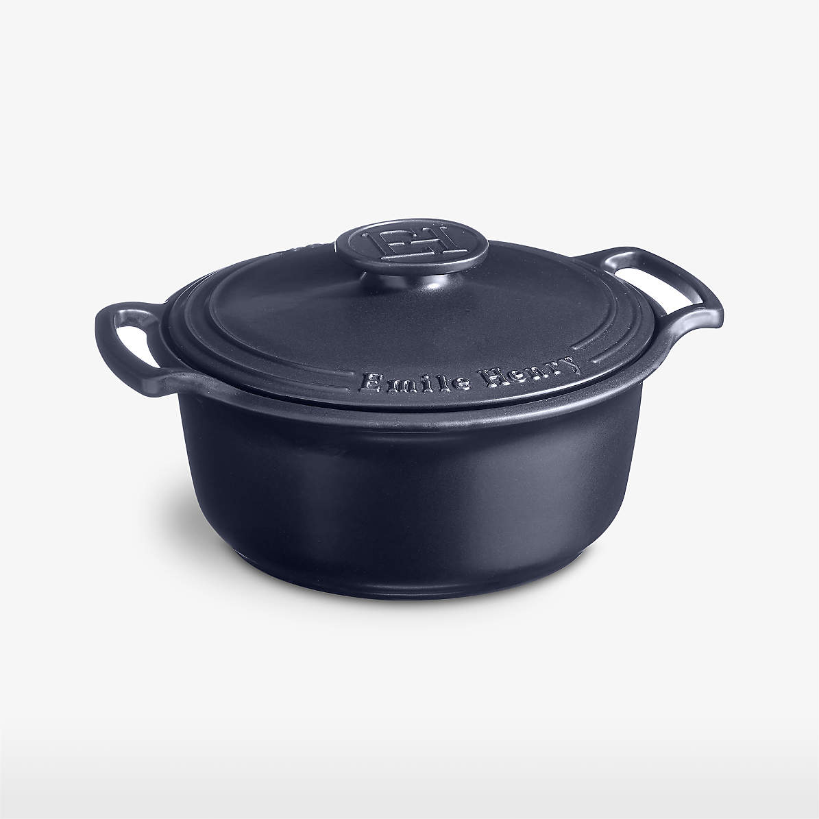 Emile Henry 4-Qt. Blue Round Ceramic Dutch Oven Stewpot Cocotte