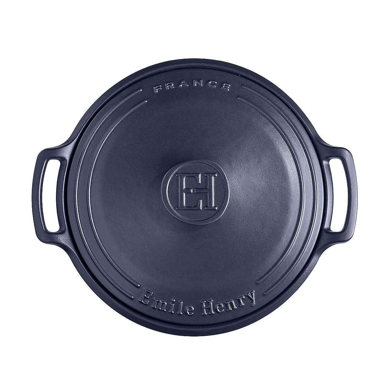 Emile Henry 4-Qt. Blue Round Ceramic Dutch Oven Stewpot Cocotte