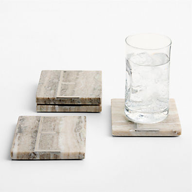 View Tuscan Kitchen Marble "E" Monogram Coasters, Set of 4 details