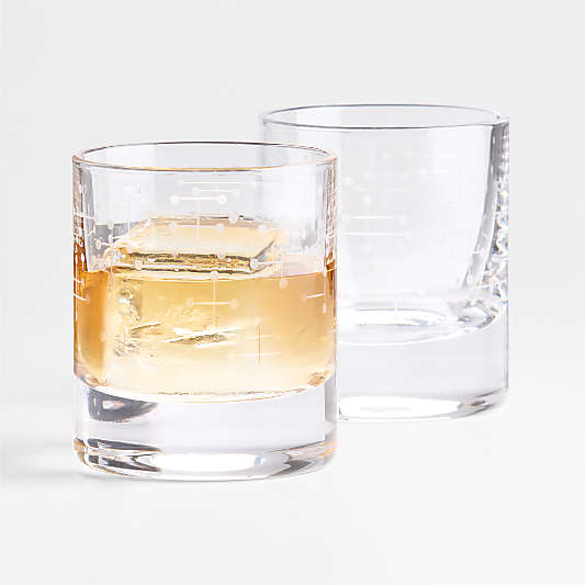 Eames Dots Double Old-Fashioned Glass, Set of 2 by Charles & Ray Eames