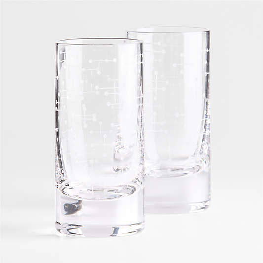Eames Dots Highball Glass, Set of 2 by Charles & Ray Eames