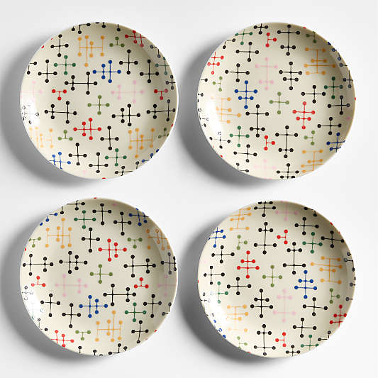 Eames Dots Porcelain Appetizer Plates, Set of 4 by Charles & Ray Eames