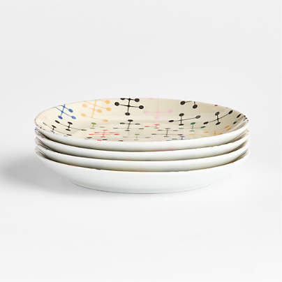 Eames Dots Porcelain Appetizer Plates, Set of 4 by Charles & Ray Eames