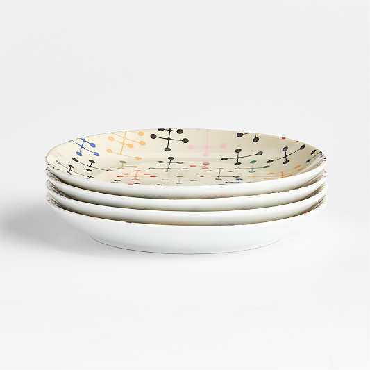 Eames Dots Porcelain Appetizer Plates, Set of 4 by Charles & Ray Eames