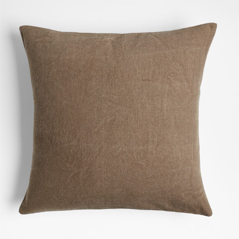 Earl Arnold Cotton 23"x23" Pindo Brown Throw Pillow Cover by Jake Arnold