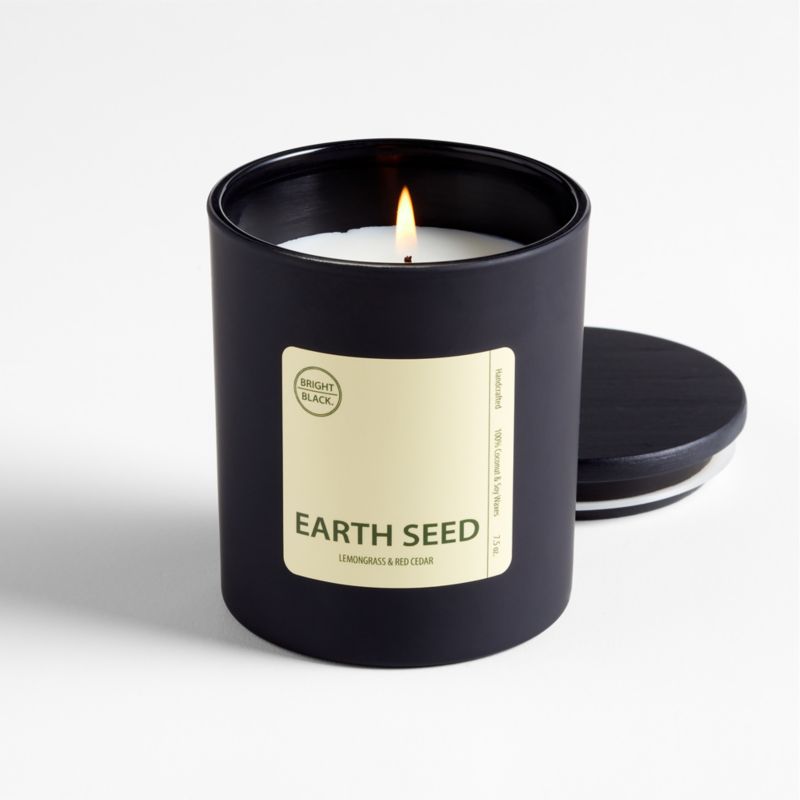 Bright Black Earth Seed Scented Candle - Lemongrass & Red Cedar