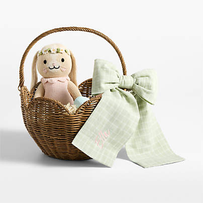 Organic Basket Bow in Seafoam Green