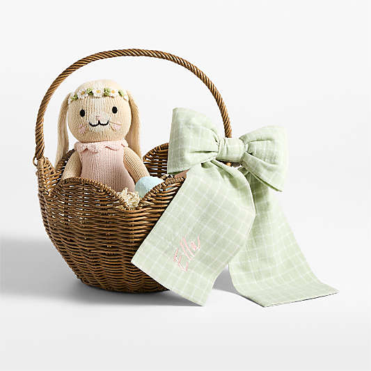 Easter Organic Basket Bow in Seafoam Green