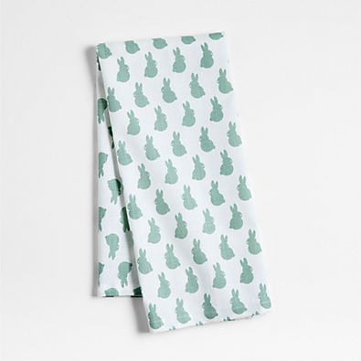 View Easter Bunny Dusty Blue Green Organic Cotton Dish Towel details