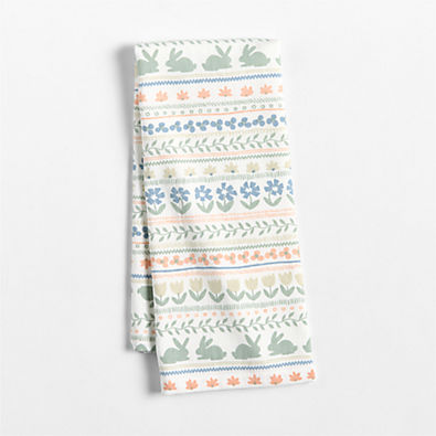 View Easter Fair Isle Printed Organic Cotton Kitchen Dish Towel details