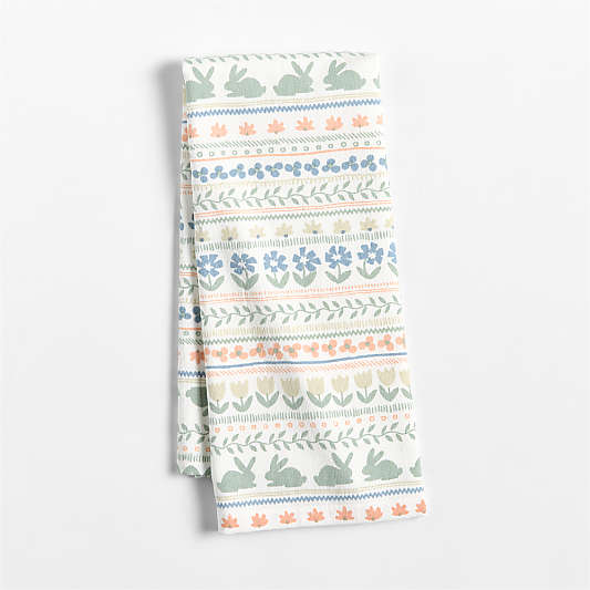 Easter Fair Isle Printed Organic Cotton Kitchen Dish Towel
