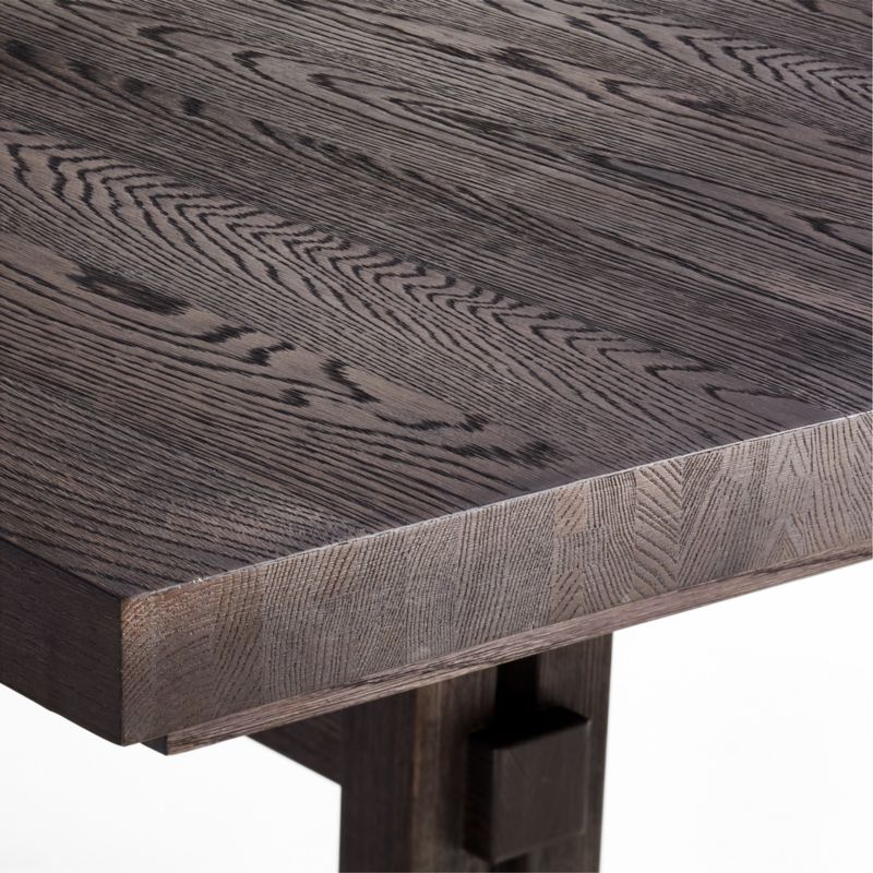 Eastham 90"-118" Brushed Charcoal Oak Wood Extendable Dining Table