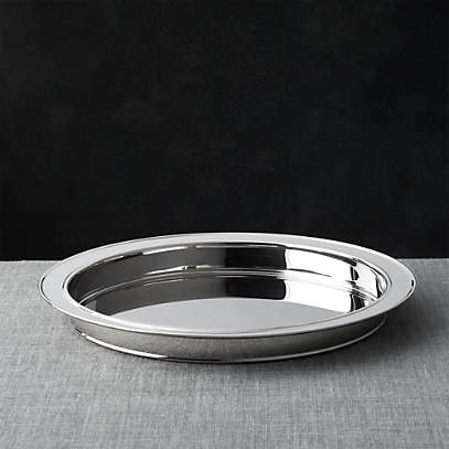 Easton Stainless Steel Serving Tray, Large Round Stainless Steel Serving Tray