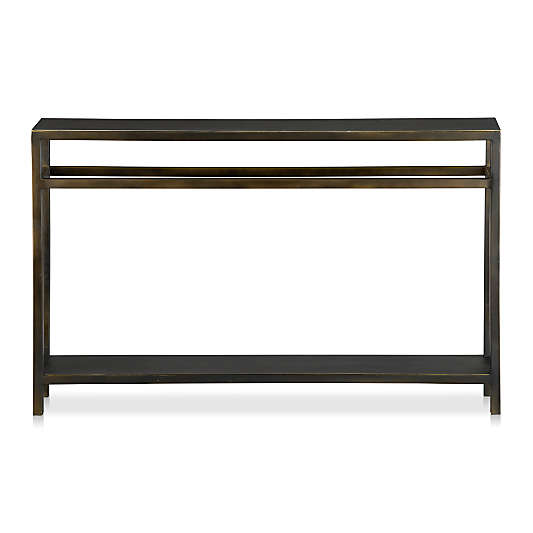 Echelon 48" Rectangular Bronze Iron Console Table with Shelf