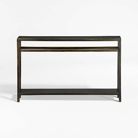 Echelon 48" Rectangular Bronze Iron Console Table with Shelf