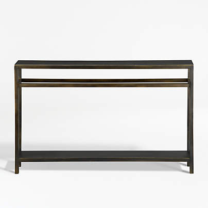 Echelon 48" Rectangular Bronze Iron Console Table with Shelf