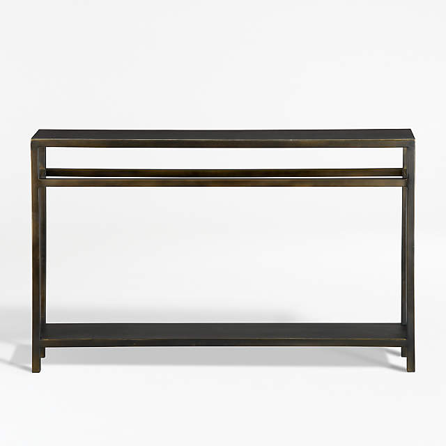 Echelon Narrow Console Table Reviews, Cb2 Mill Leather Console Table