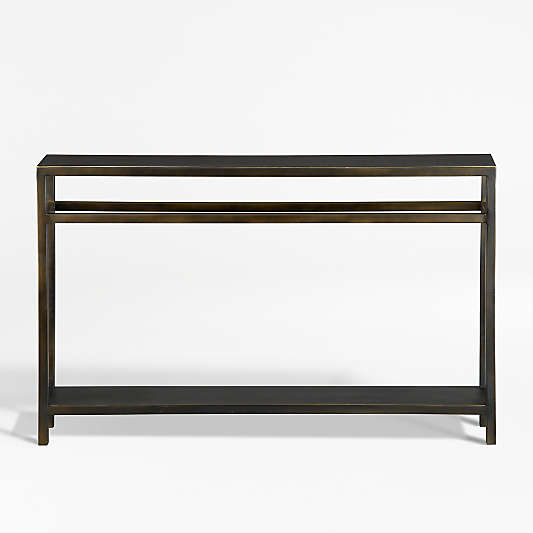 Echelon 48" Rectangular Bronze Iron Console Table with Shelf