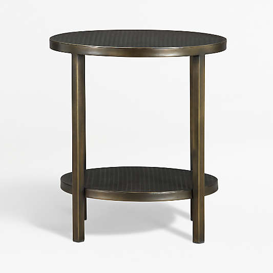 Echelon Round Side Table with Shelf