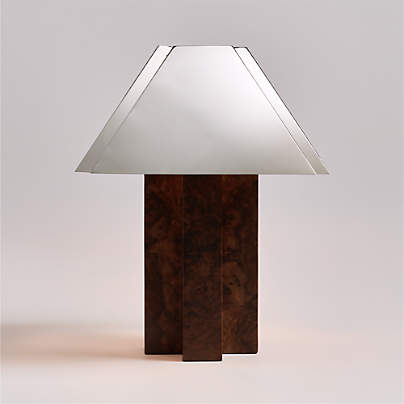 Eclat Burl Wood Table Lamp with Metal Shade