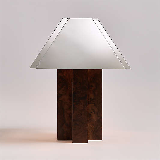 Eclat Burl Wood Table Lamp with Metal Shade