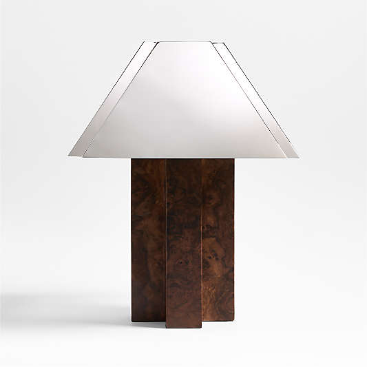 Eclat Burl Wood Table Lamp with Metal Shade