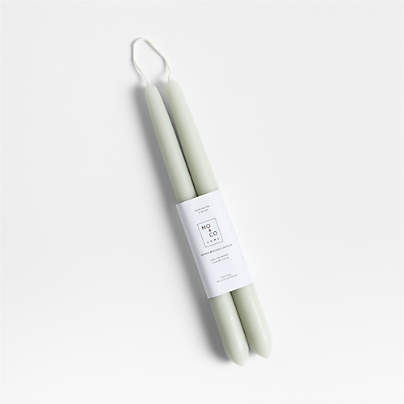Eucalyptus Gold Beeswax Taper Candle, Set of 2