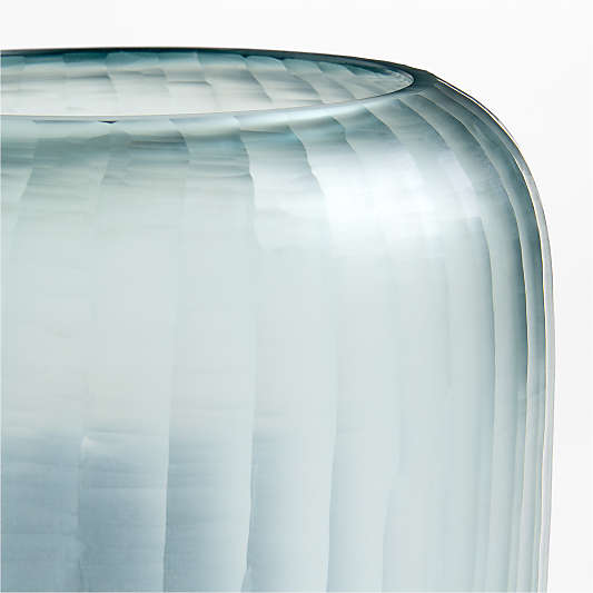 Eden Large Blue Fluted Glass 9" Hurricane