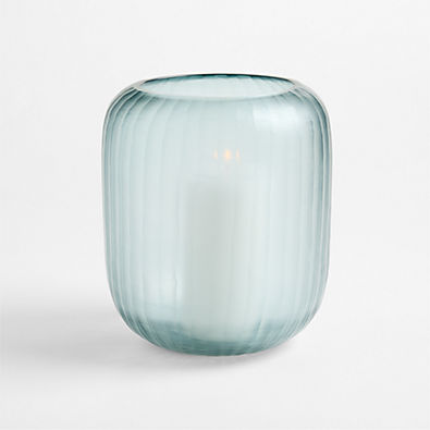 View Eden Large Blue Fluted Glass 9" Hurricane details