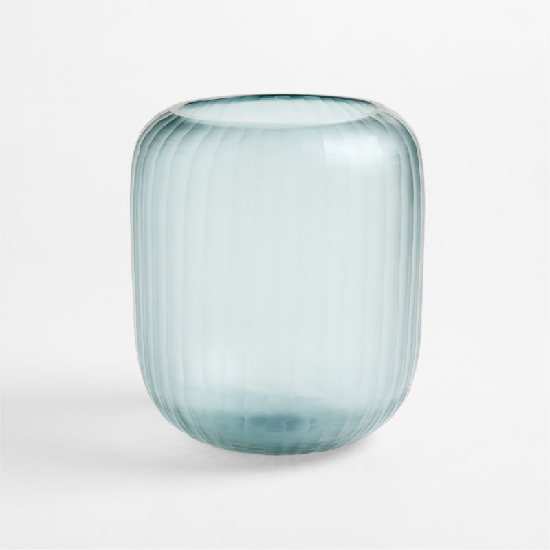 Eden Large Blue Fluted Glass 9" Hurricane - image 3 of 4